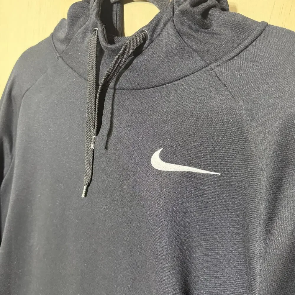 Nike Dri-Fit Hoodie Sweatshirt Black‎ Pullover Athletic Training Men’s L